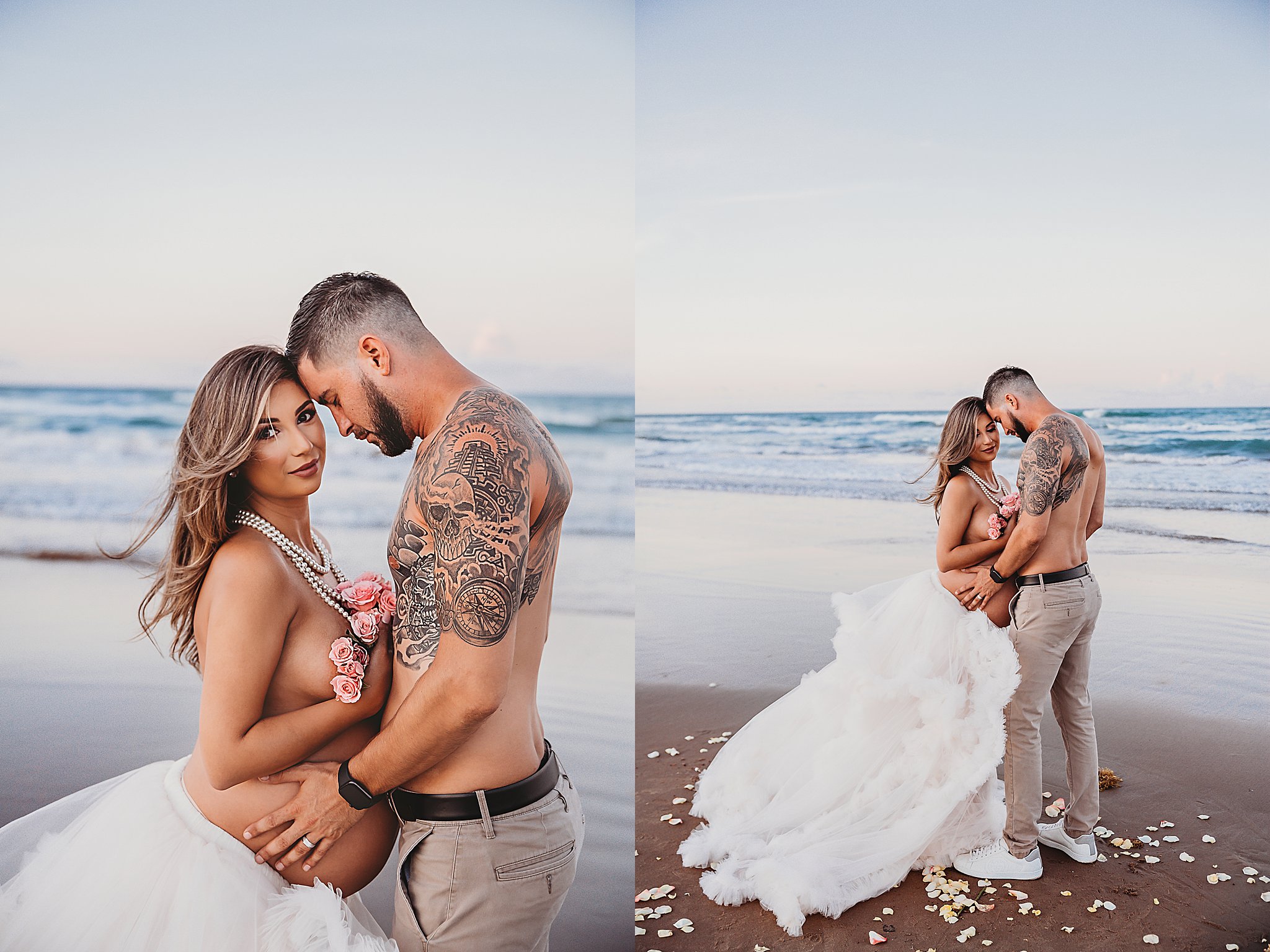 Nude Beach Maternity Session South Padre Island, Texas.