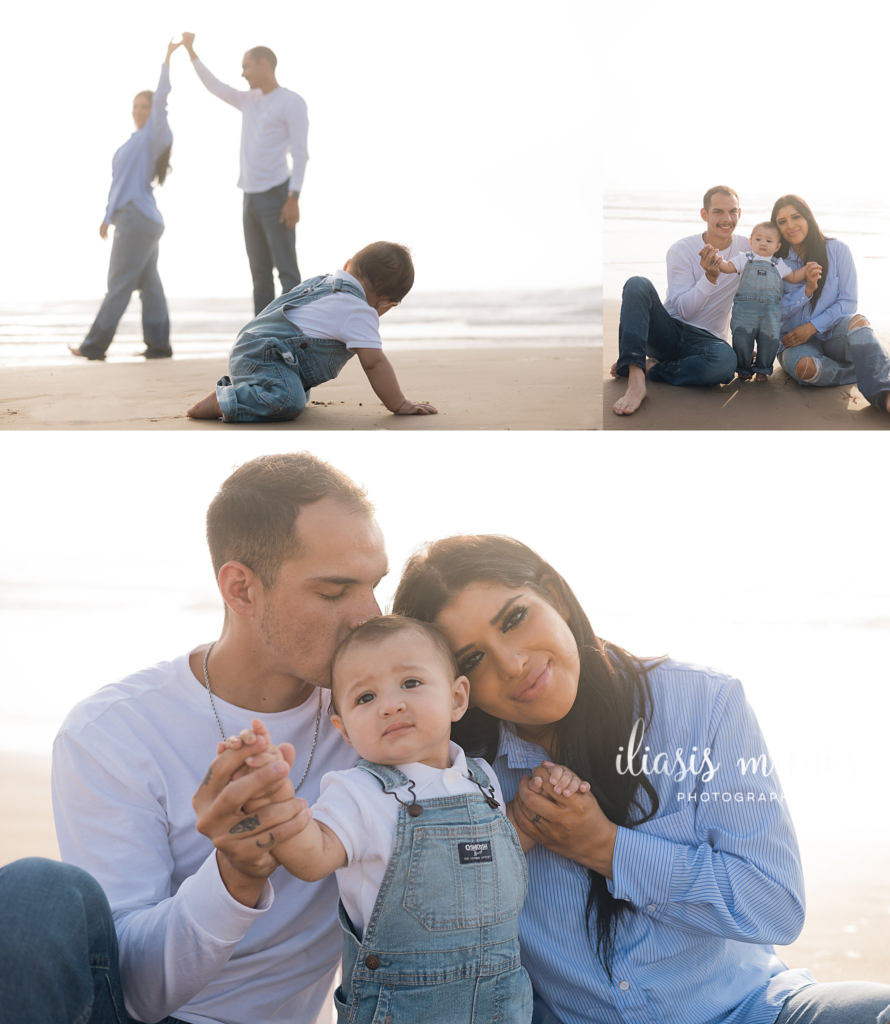 family beach poses