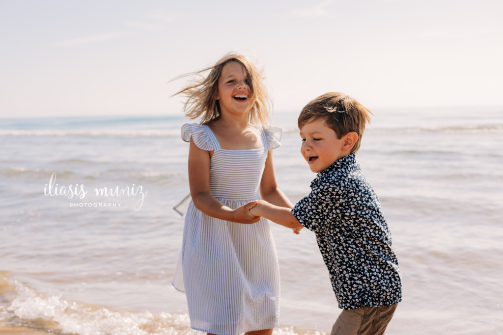 children playing on south padre island