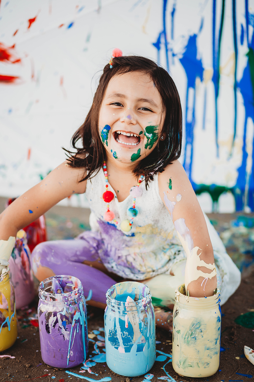 Paint smash on the beach with Aolani